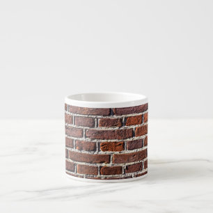 Xícara De Espresso Faux Brick Wall Design