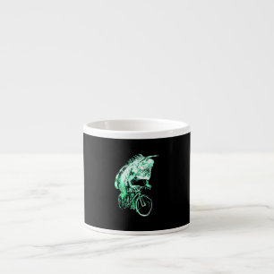 Xícara De Espresso Felicidade de Iguana com bicicleta