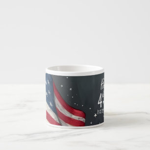 Xícara De Espresso Feliz 4 de Julho Ilustração de Arte de Bandeira Vi