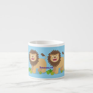Xícara De Espresso Feliz desenho animado de leão