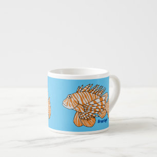 Xícara De Espresso Feliz desenho animado de lionfish
