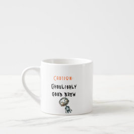 Xícara De Espresso Feliz Dia das Bruxas Brancas