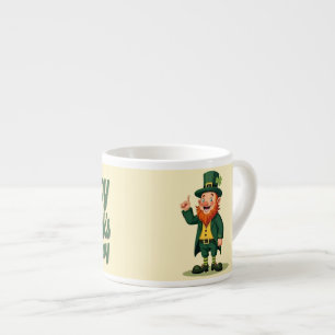 Xícara De Espresso Feliz Dia de São Patrício Leprechaun Fofo