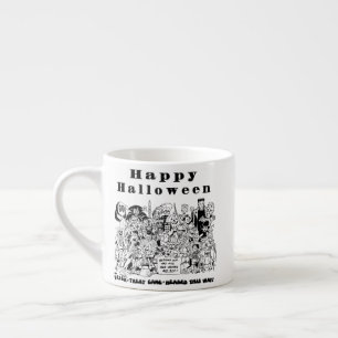 Xícara De Espresso Feliz Halloween Bruxa Assustadora Espiritual Engra