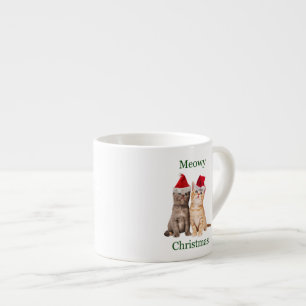 Xícara De Espresso Feliz Natal Gatinho Espresso Mug