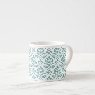Xícara De Espresso Feuille Damask Teal Pattern