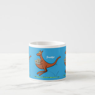 Xícara De Espresso Figura de desenho animado de canguru e koalas