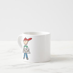 Xícara De Espresso Figura de Palito Assando Biscoitos
