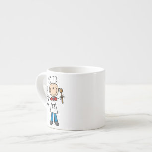 Xícara De Espresso Figura de Palito Cozinheiro