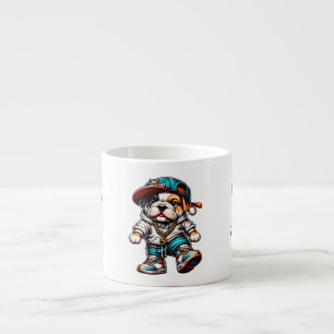 Xícara De Espresso Filhote de Bulldog Fofo Streetwear Cartoon