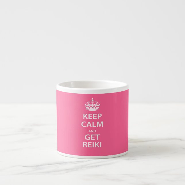 Xícara De Espresso Fique calmo e pegue o Reiki (Frente)