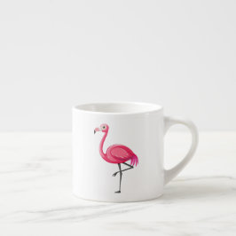 Xícara De Espresso Flamingo Rosa em Estilo Cartoon