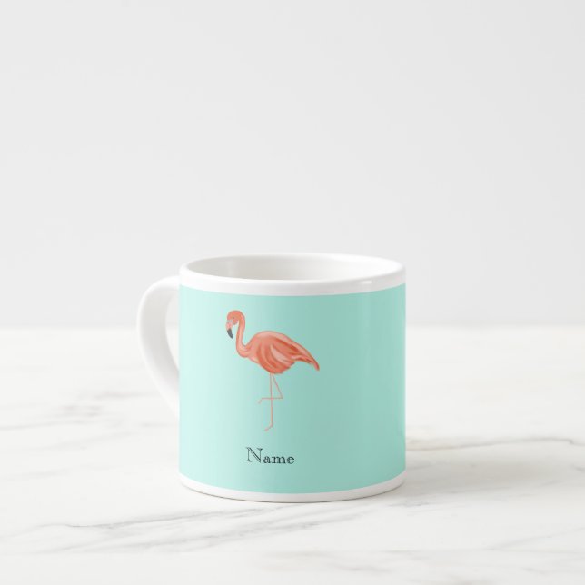 Xícara De Espresso Flamingo tropical personalizado (Frente Esquerda)