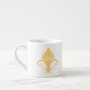 Xícara De Espresso Fleur Lily Dourada