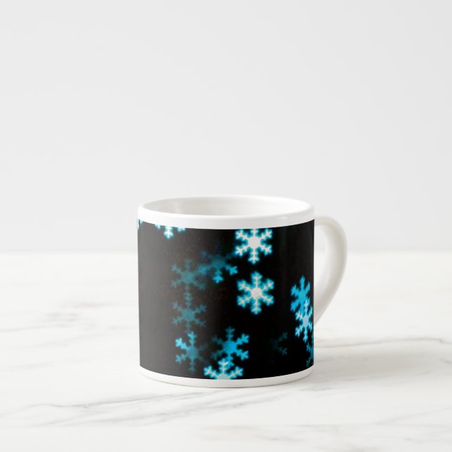 Xícara De Espresso Flocos de Neve de Natal Mágicos (Frente Esquerda)