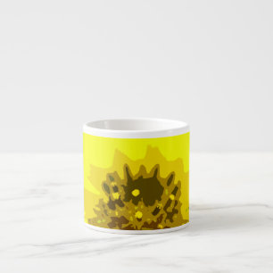 Xícara De Espresso Flor Amarelo-Amarelo vívido por Abstrato bonito