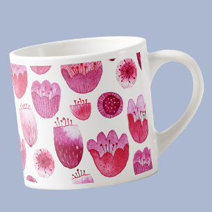 Xícara De Espresso Flor Cor de Água Rosa do Flor do Flor do Flor