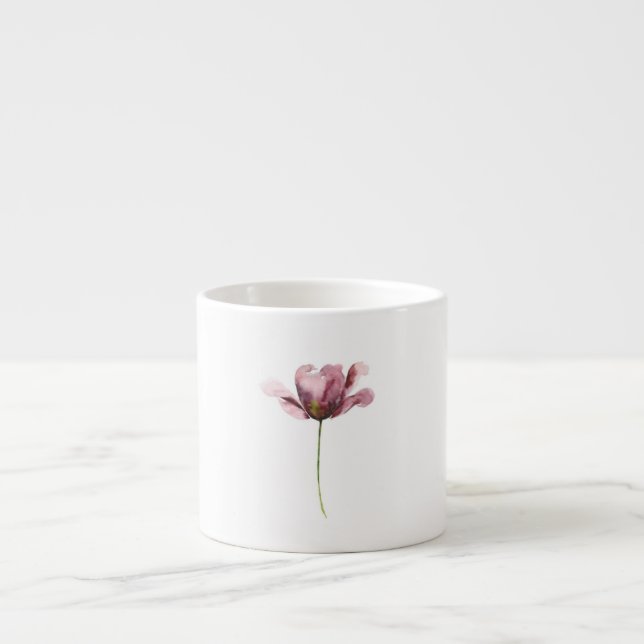 Xícara De Espresso Flor de tulipa cor-de-água rosa-claro (Frente)