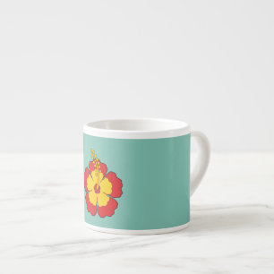Xícara De Espresso Flor Tropical de Red Hibiscus
