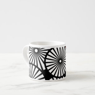 Xícara De Espresso Flores brancas-pretas Espresso Mug
