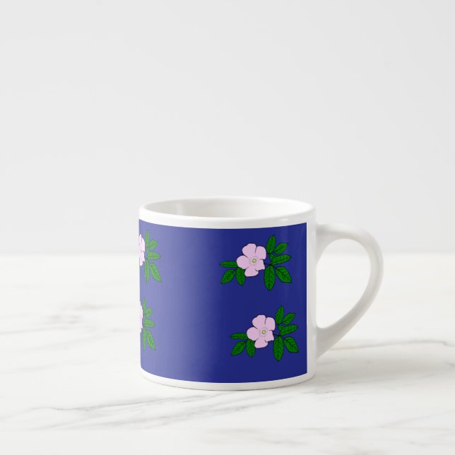Xícara De Espresso Flores cor-de-rosa com azul-marinho (Direita)