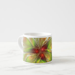 Xícara De Espresso Flores de fantasia fractal suaves e tenra