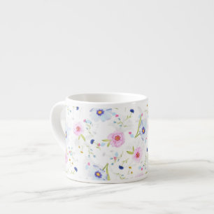 Xícara De Espresso Flores de Jardim Frescas