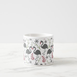 Xícara De Espresso Flores de padrão sem costura, de flamingo, rosa, f