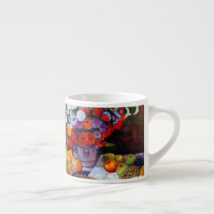 Xícara De Espresso Flores Monet e Frutas