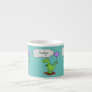 Xícara De Espresso Fogo giro em forma de cartoon verde e engraçado