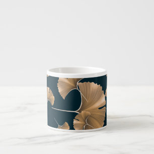 Xícara De Espresso Folhas de palma de ginja tropical, padrão havaiano