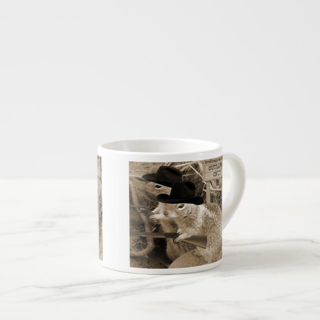 Xícara De Espresso Fora da lei do esquilo no oeste velho (Frente Esquerda)