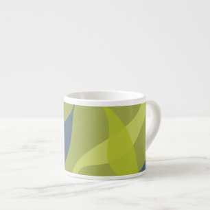 Xícara De Espresso Formas orgânicas ondulantes, verdes, legal, moder