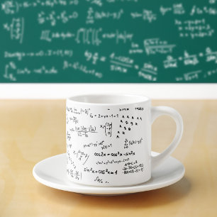 Xícara De Espresso Fórmulas E Números De Matemática