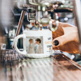 Xícara De Espresso Foto da Colagem Moderna Feliz Ação de Graças Vovô