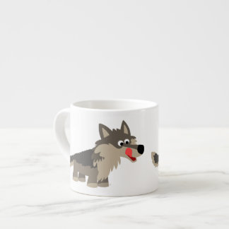 Xícara De Espresso Foto de Bela Caricatura Lobo Espresso Mug Fome