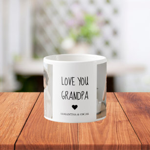 Xícara De Espresso Foto de Colagem Moderna Ama Seu Avô Melhor Present