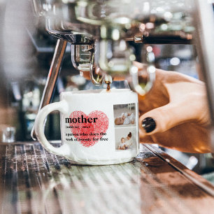 Xícara De Espresso Foto de Colagem Moderna e Presente Mãe do Coração