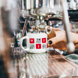 Xícara De Espresso Foto De Colagem Moderna E Presente Vermelho Para U