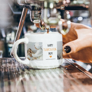 Xícara De Espresso Foto de Colagem Moderna Feliz Ação de Graças Mãe
