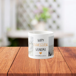 Xícara De Espresso Foto de Colagem Moderna Feliz Ação de Graças Vovó