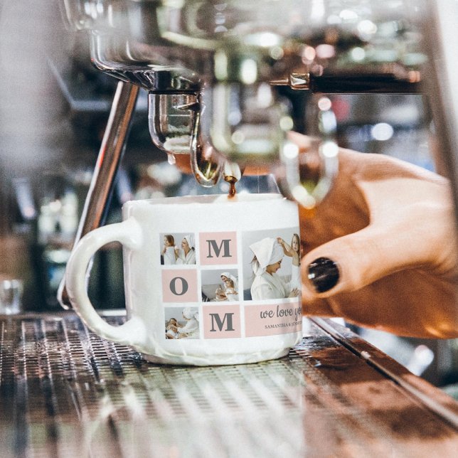 Xícara De Espresso Foto de Colagem Moderna Melhor Mãe Alguma Vez Rosa (Criador carregado)