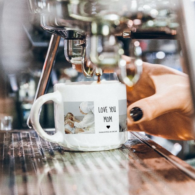 Xícara De Espresso Foto de Colagem Moderna Te Ama Mãe Melhor Presente (Criador carregado)