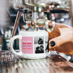 Xícara De Espresso Foto de três cores Namorados Colorida Love You