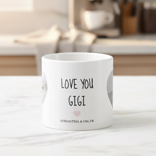 Xícara De Espresso Foto Personalizada 'Eu Te Amo Gigi'   Presente Per
