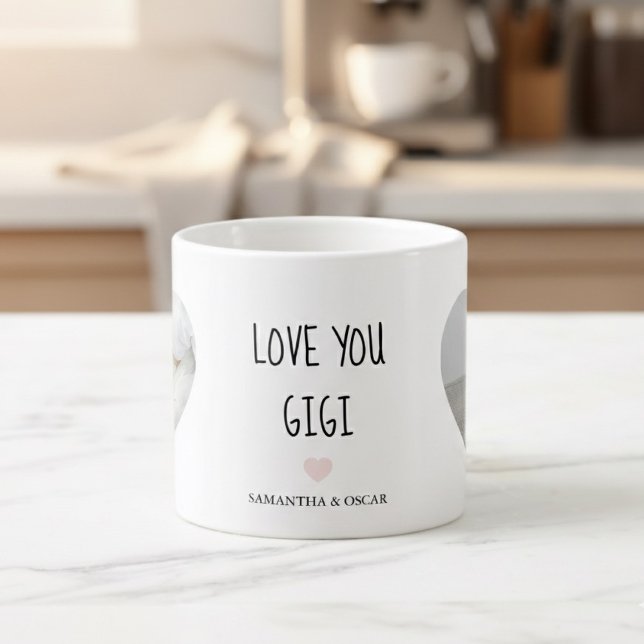Xícara De Espresso Foto Personalizada 'Eu Te Amo Gigi' | Presente Per (Criador carregado)