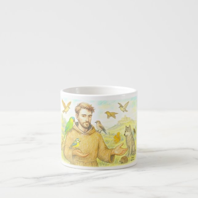 Xícara De Espresso Francis, o sermão para os pássaros e animais (Frente)