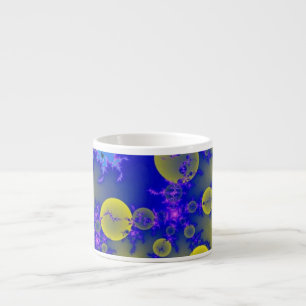 Xícara De Espresso Fratura azul e amarela