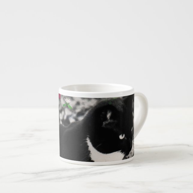Xícara De Espresso Freckles nas flores II - gato do gatinho do (Frente Esquerda)