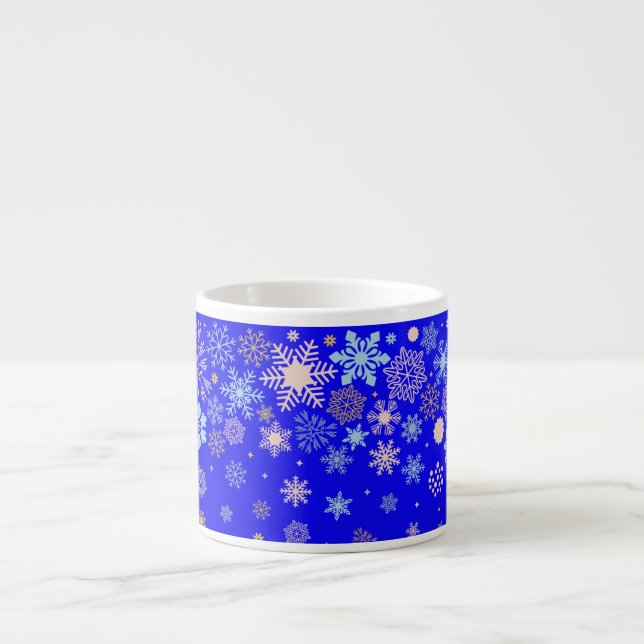 Xícara De Espresso Fronteira feliz com flocos de neve (Frente)